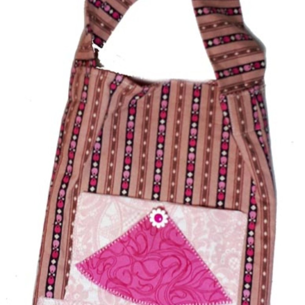 Handcrafted everlasting gift bag. Front pocket. 100% cotton